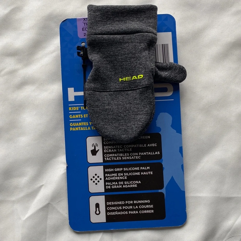 Head Kids' Dark Gray Mittens - touchscreen compatible